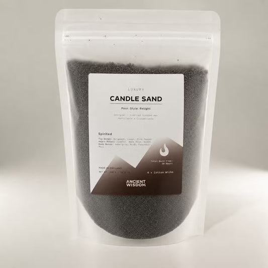 Fragranced Candle Sand - Black - Spirited - 300g