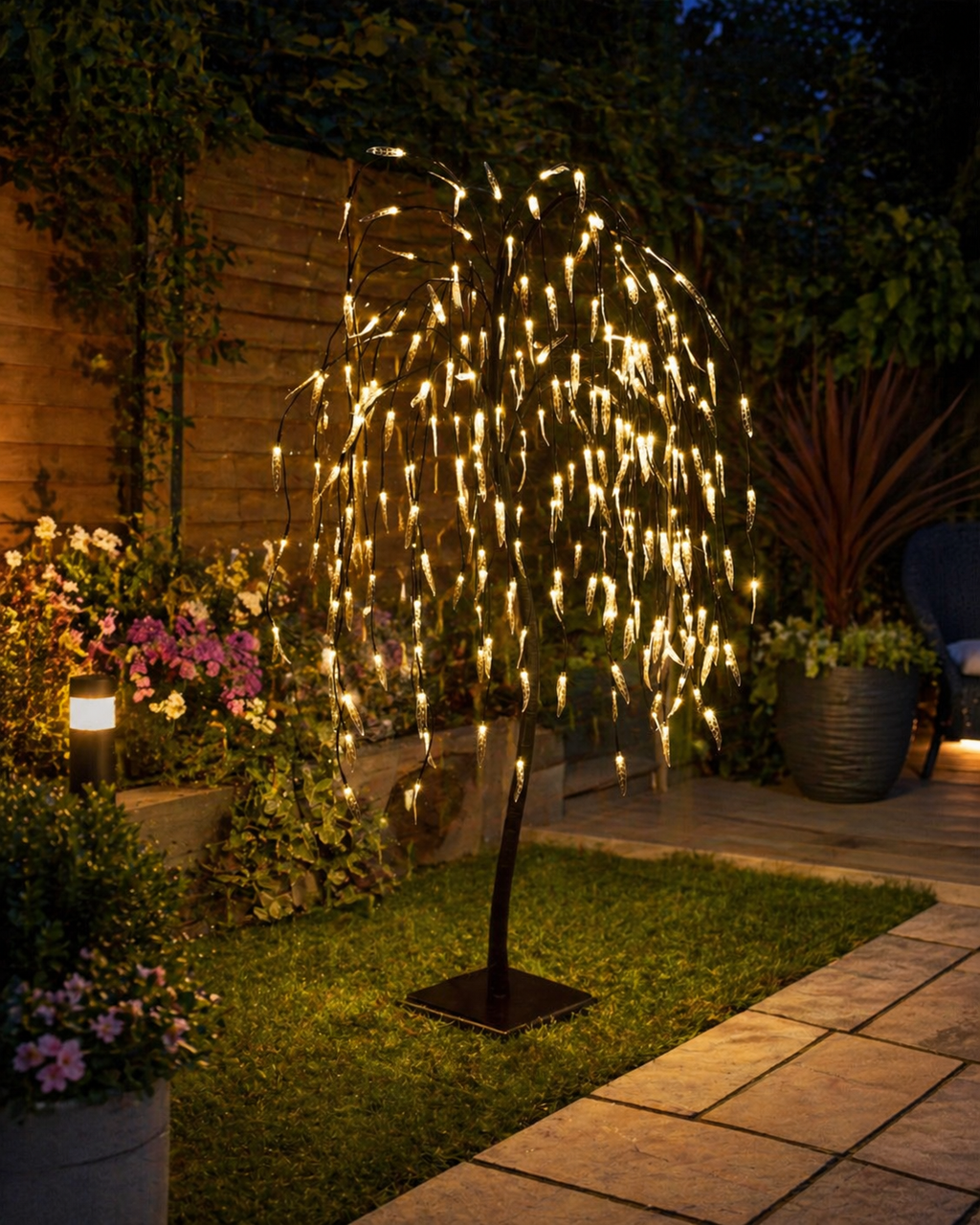 5 FT Weeping Willow Tree Outdoor Decorations 240 LED Solar Powered - Truly Yours