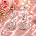 925 Sterling Silver Crystal Star Drop Earrings