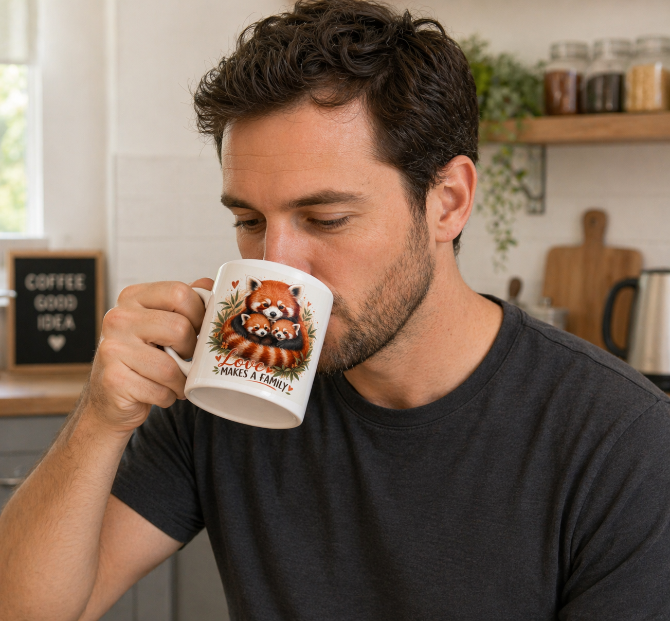 Red Panda Family Mug - Truly Yours
