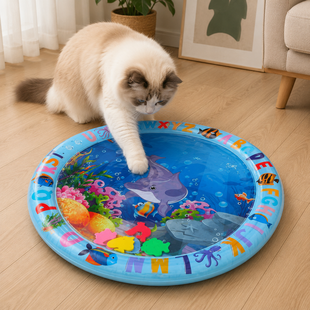 Cat Water Play Mat Indoor Interactive Inflatable Toy