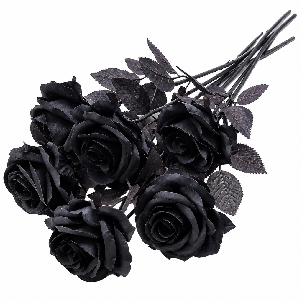 Black Gothic Rose Bouquet – 5 Pieces