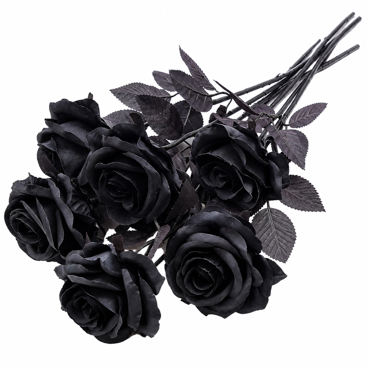 Black Gothic Rose Bouquet – 5 Pieces