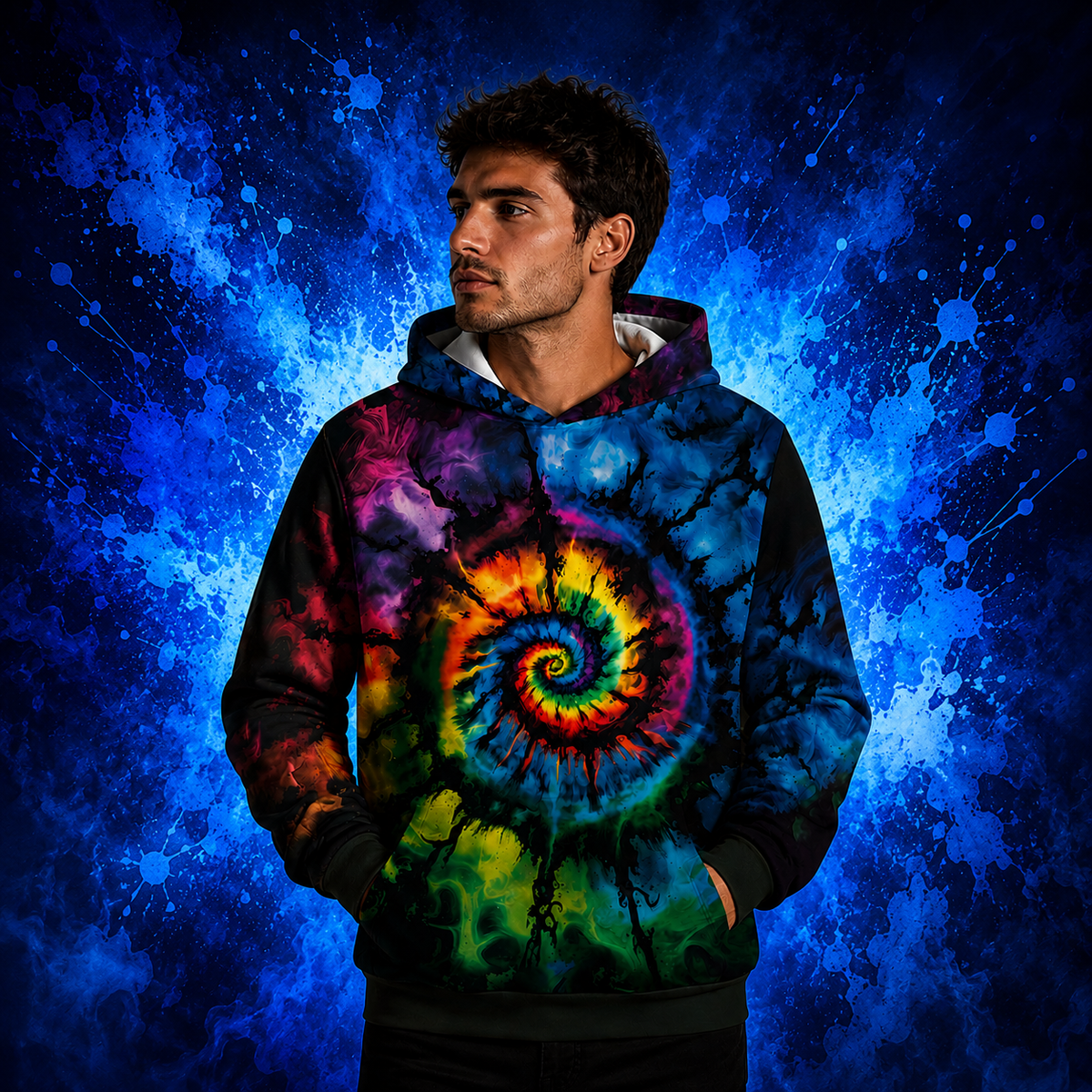 Unisex Rainbow Spiral Tie-Dye Hoodie