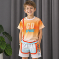 Kids' Short Sleeve Sports Outfit - Gradient Print T-Shirt & Shorts Set - Truly Yours