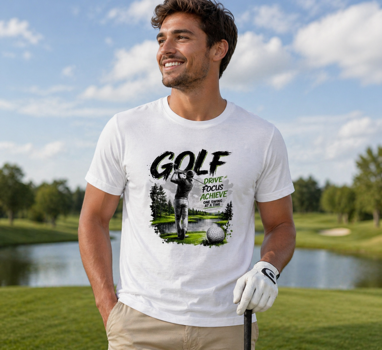 Golf Drive Focus Achieve Graphic T-Shirt