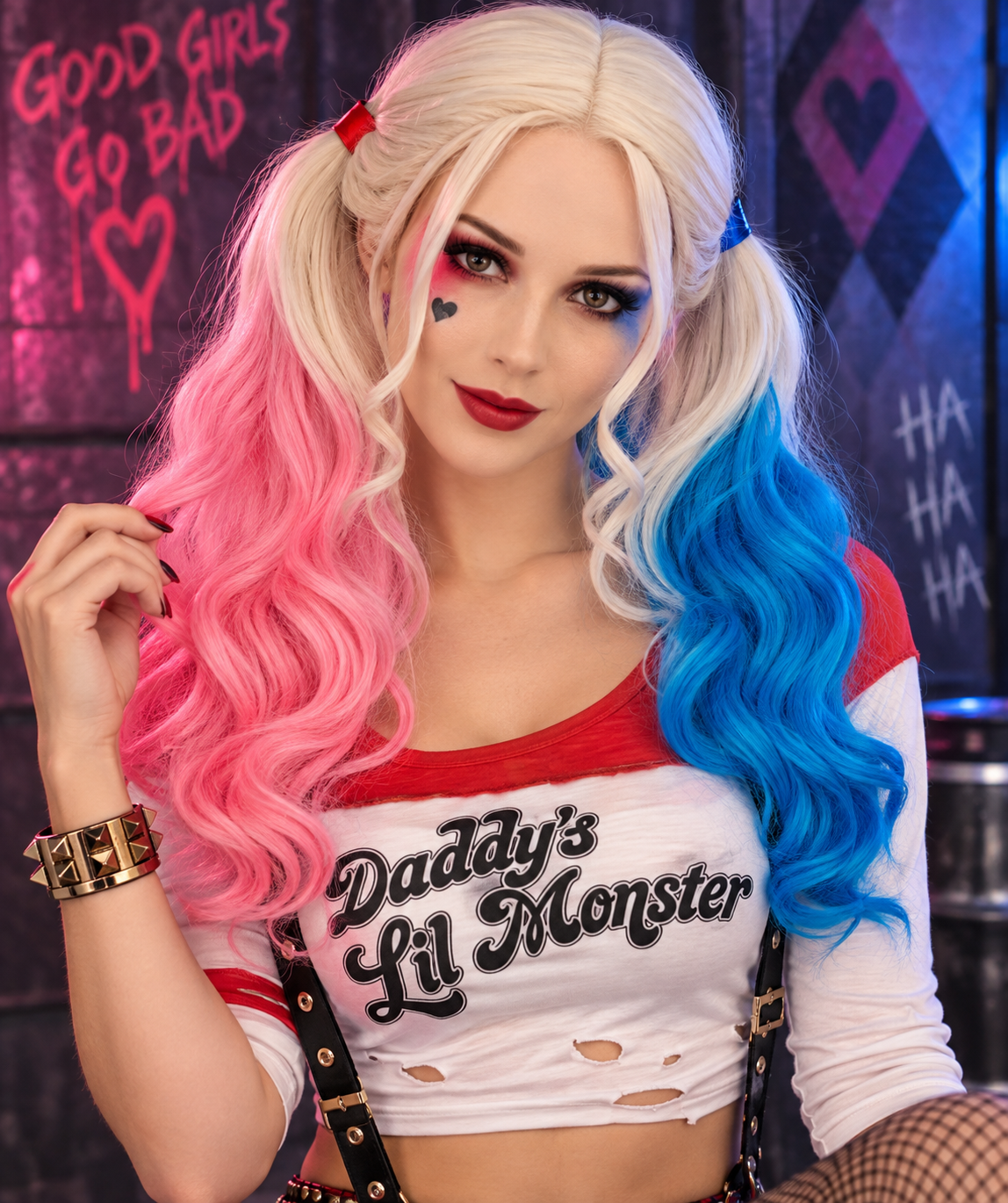 Harley Quinn Inspired Pink & Blue Wig
