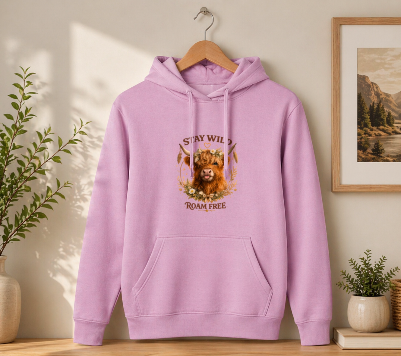 Stay Wild, Roam Free Highland Cow Hoodie - Various Colours - Truly Yours