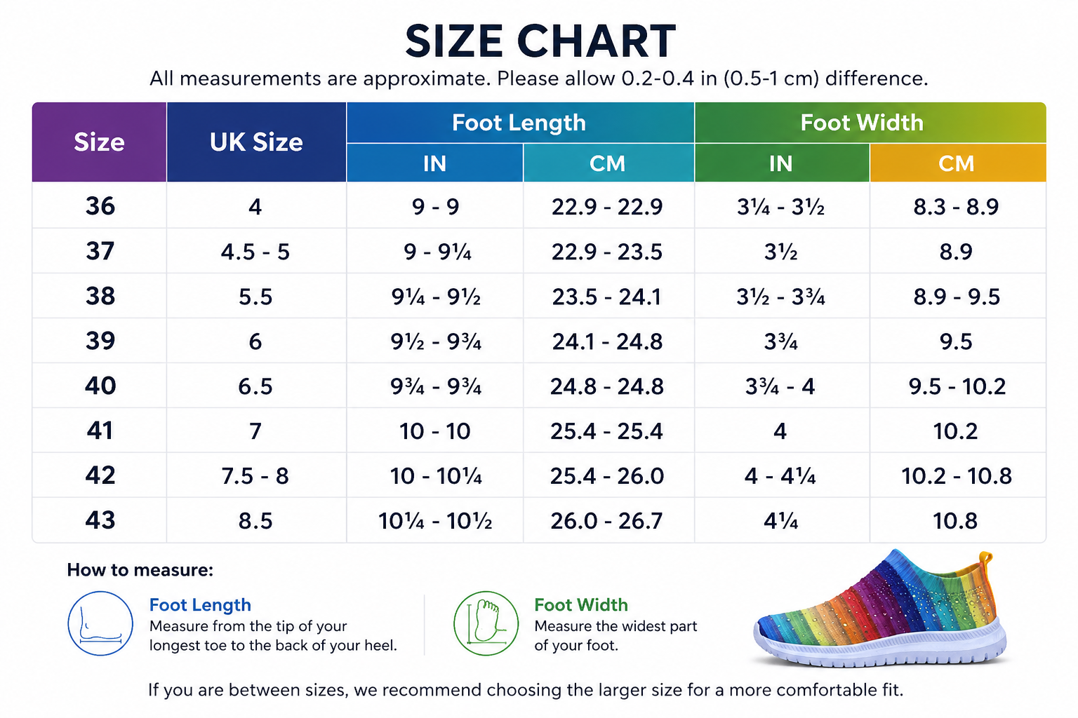 Women's Rainbow Slip-On Sneakers - Truly Yours