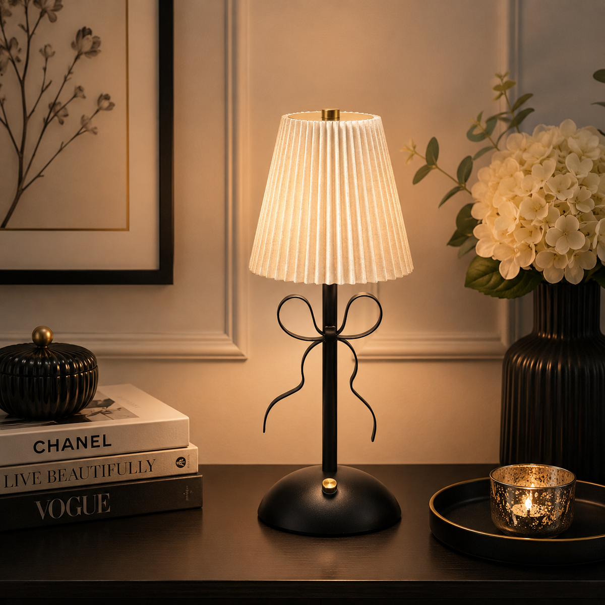 Bow Rechargeable Table Lamp - Monochrome