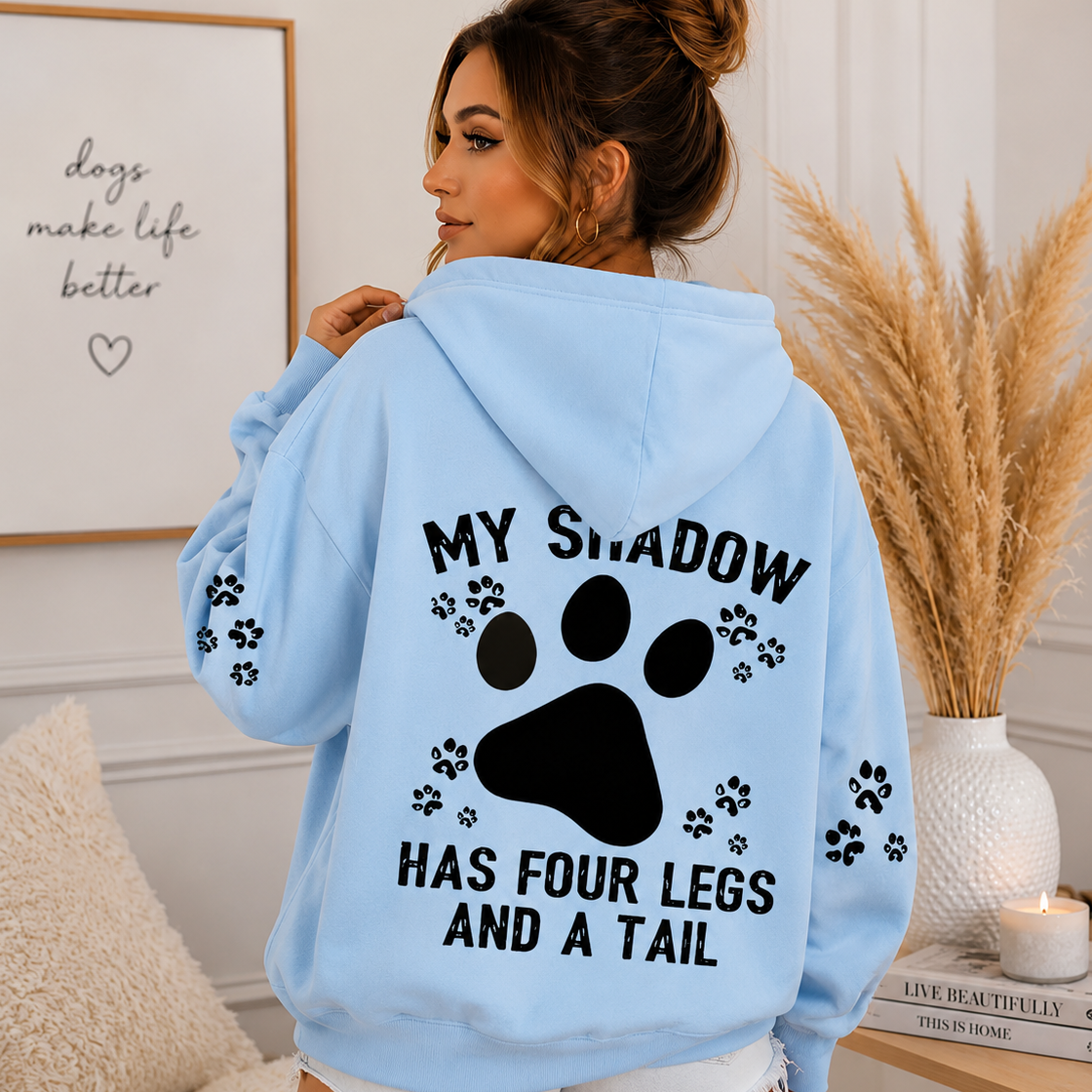 Ladies’ Light Blue Dog Lover Hoodie