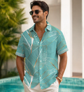 Men’s Leaf Print Short Sleeve Shirt - Truly Yours