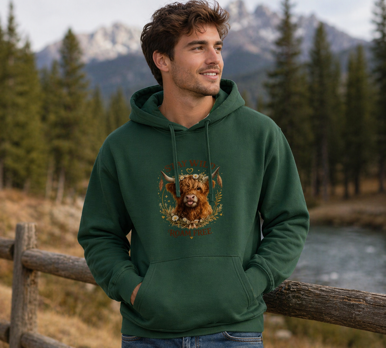 Stay Wild, Roam Free Highland Cow Hoodie - Various Colours - Truly Yours