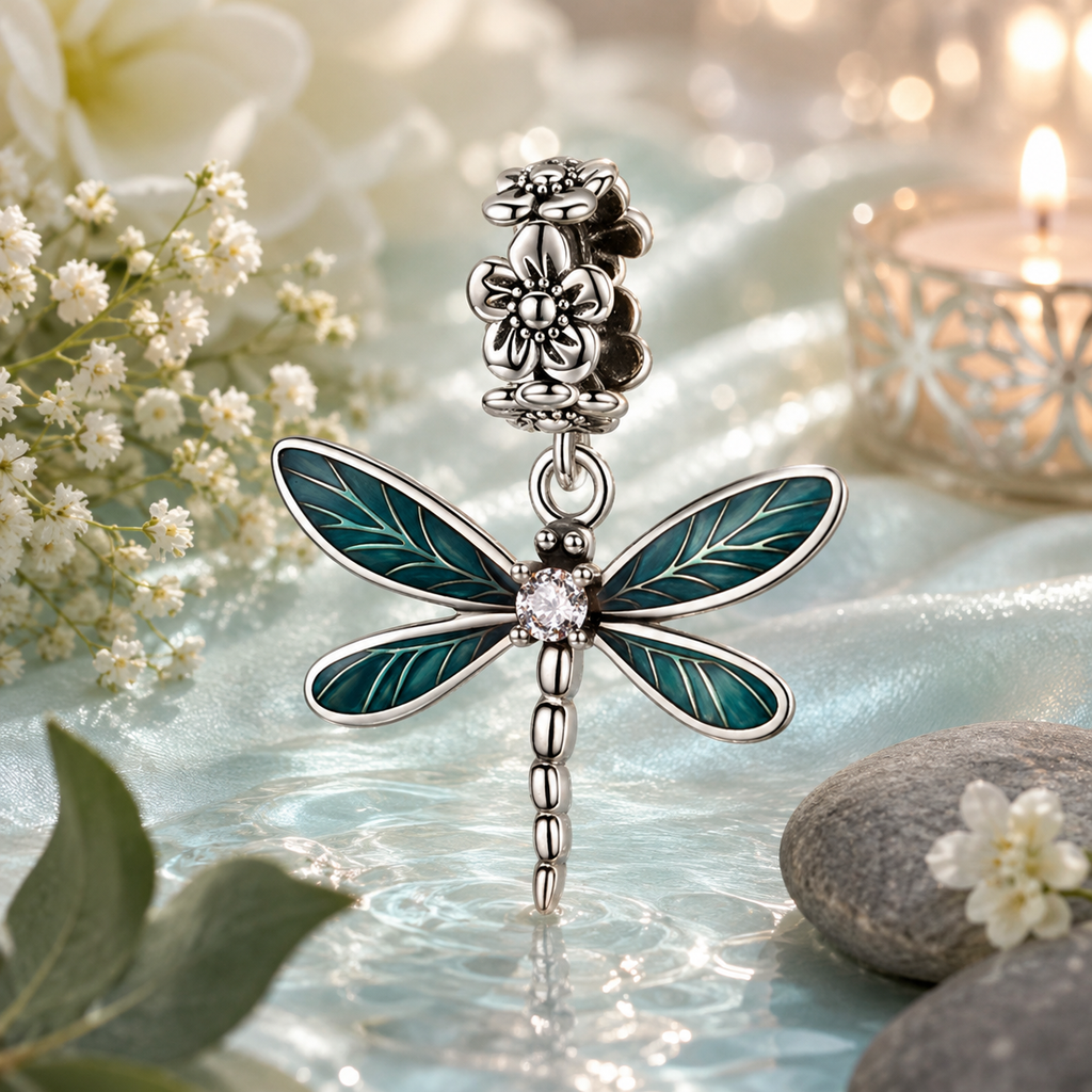 925 Sterling Silver Dragonfly Pendant Charm