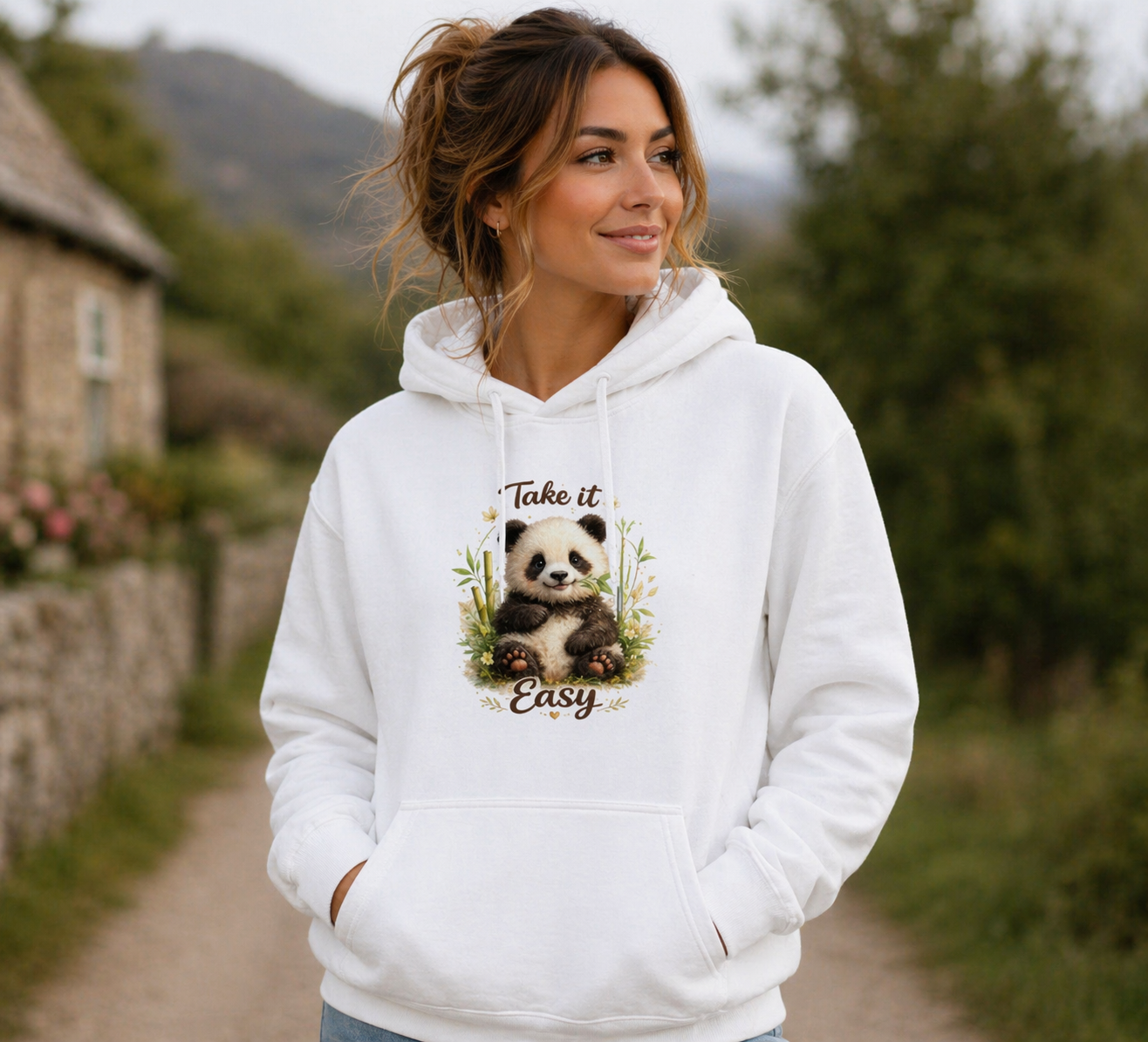 Cute Panda “Take It Easy” Hoodie - Truly Yours