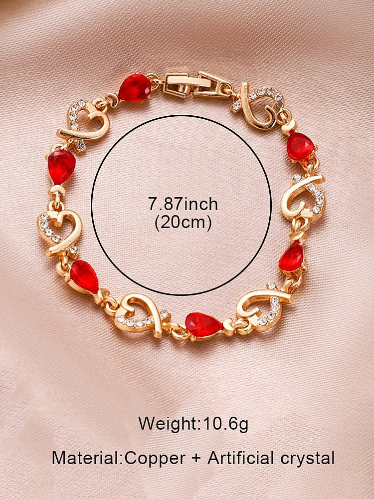 Heart Crystal Charm Bracelet - Truly Yours