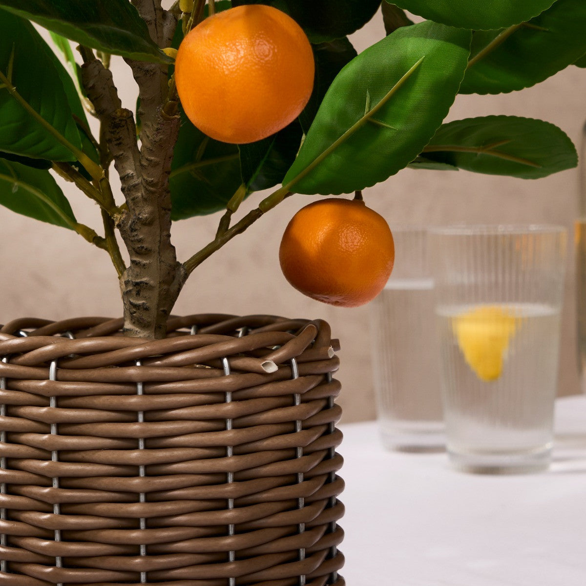 Lemon Tree in Basket - Green/Yellow