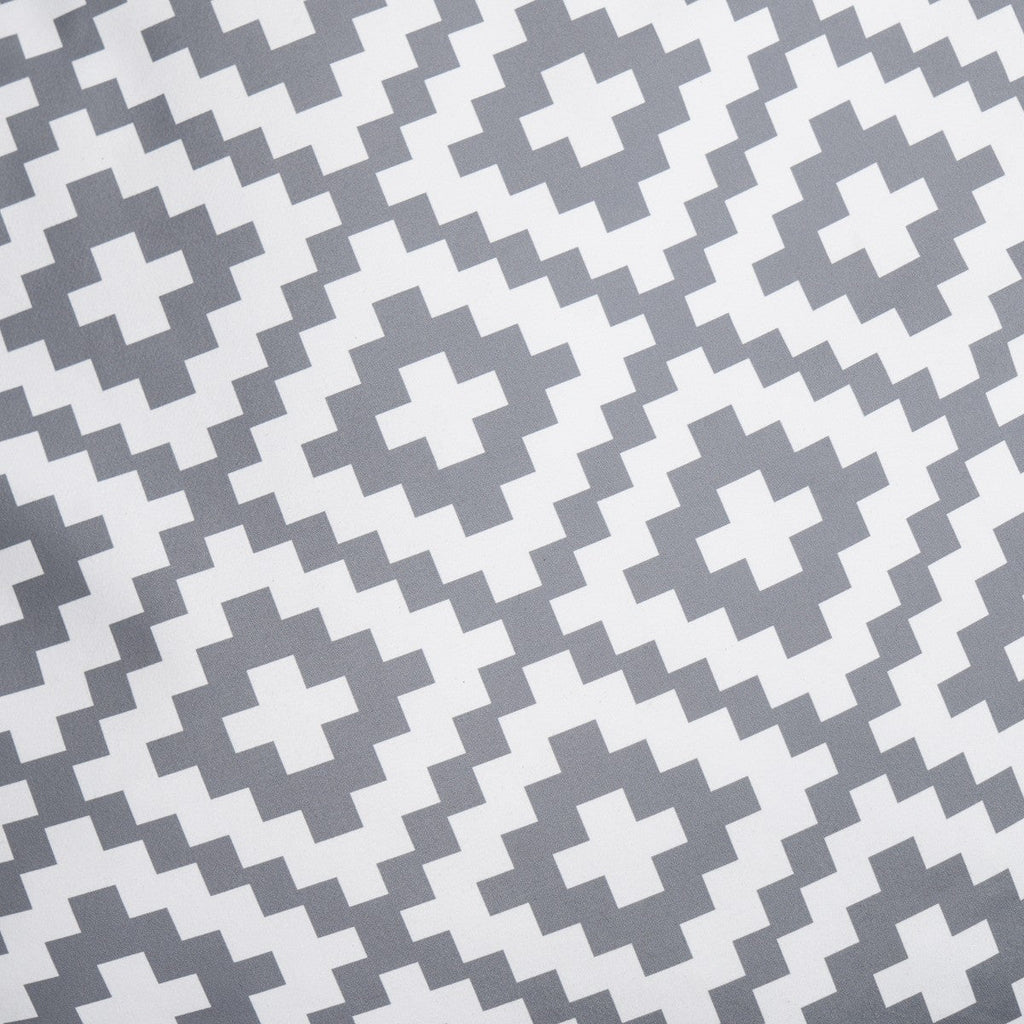 Indoor/Outdoor Round Geometric Filled Cushion - Grey In Cushion