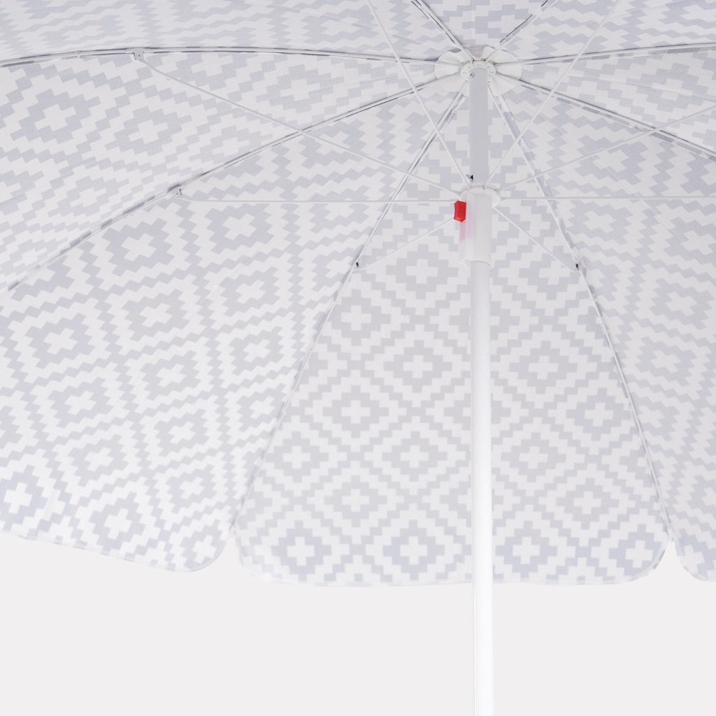 Geometric Print Outdoor Parasol - Grey - Truly Yours