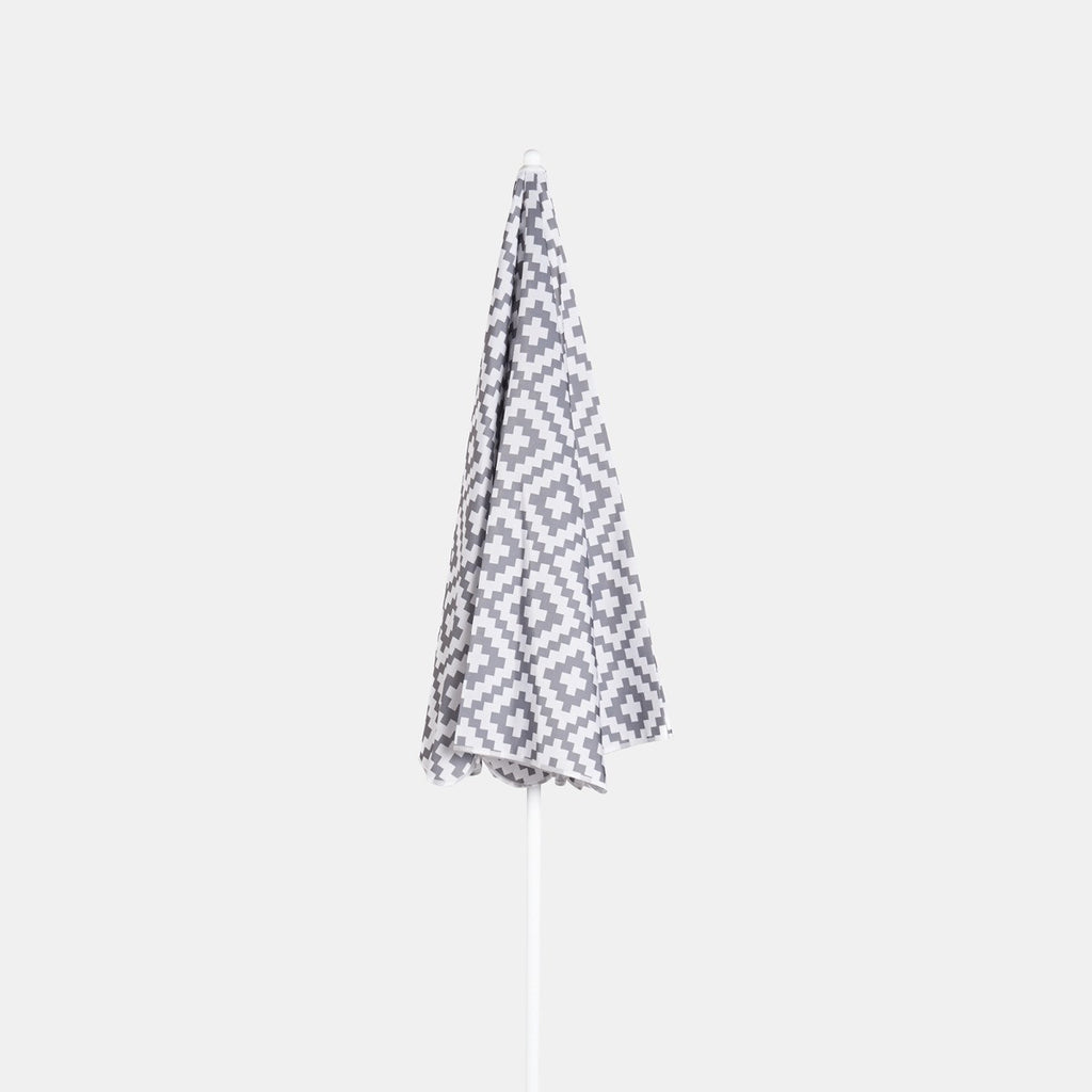 Geometric Print Outdoor Parasol - Grey - Truly Yours