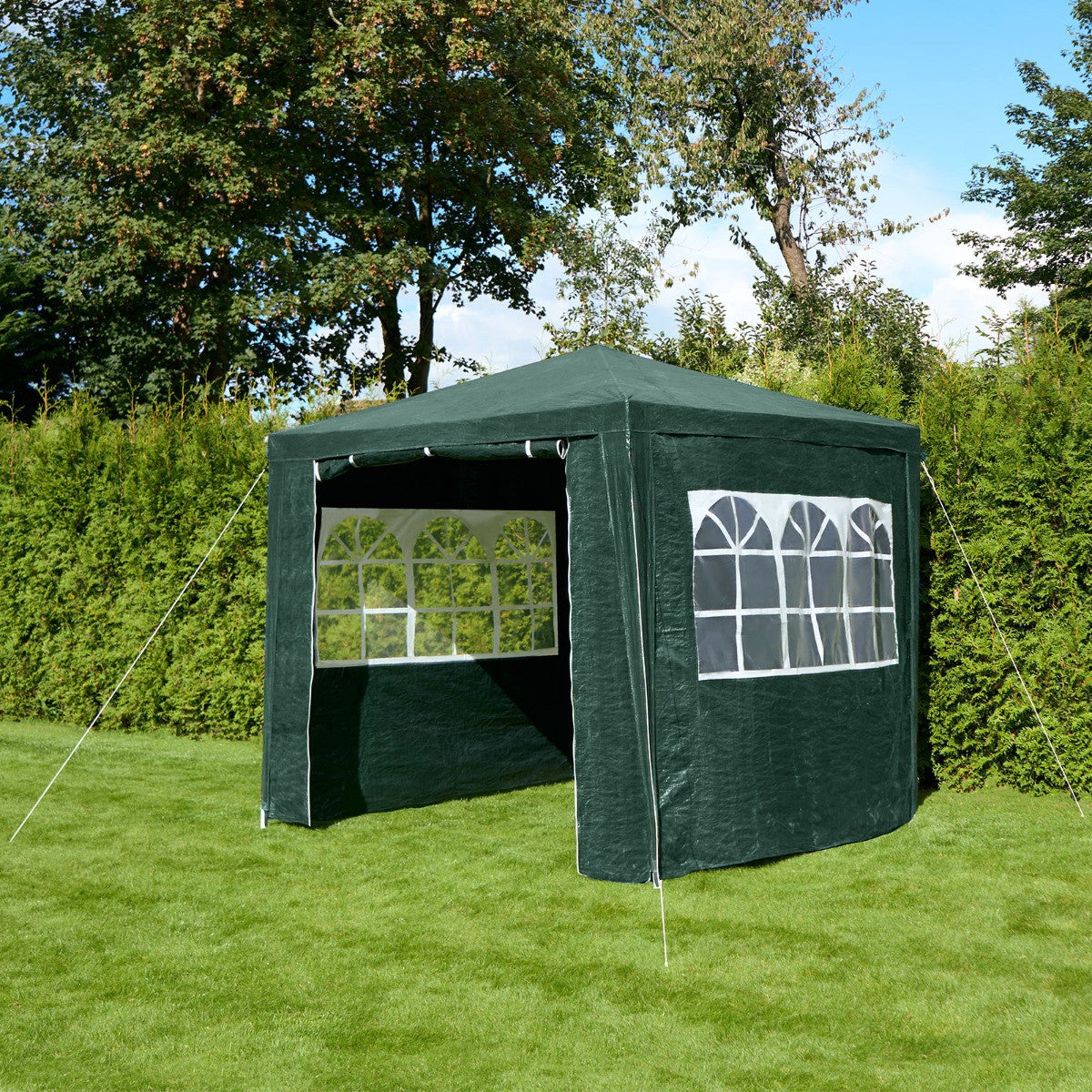 Small Water Resistant Gazebo with Sides - Green