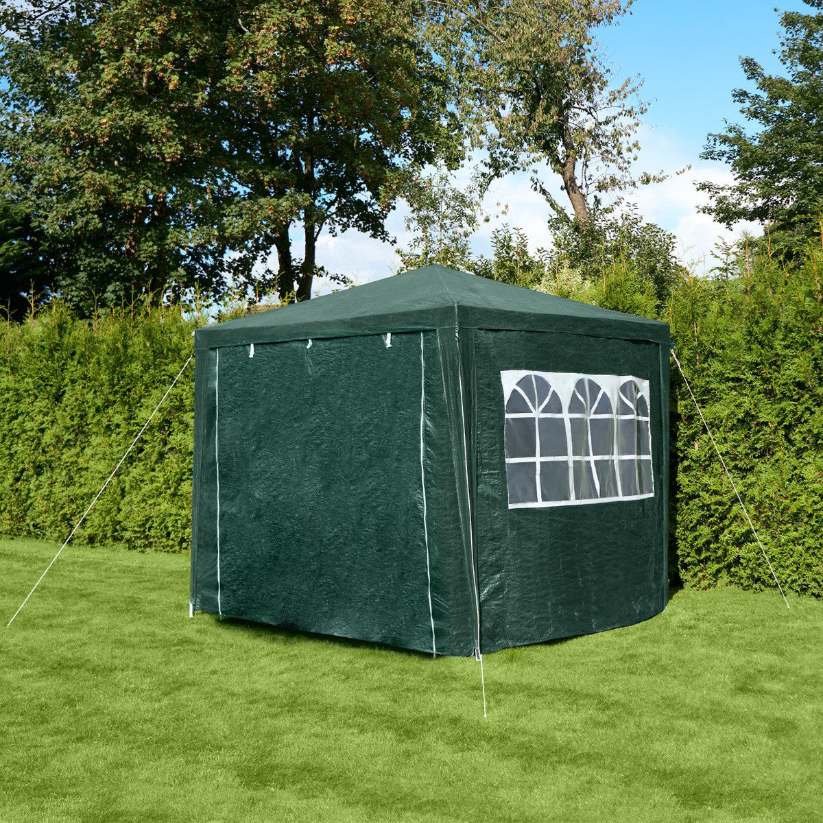 Small Water Resistant Gazebo with Sides - Green Gazebo