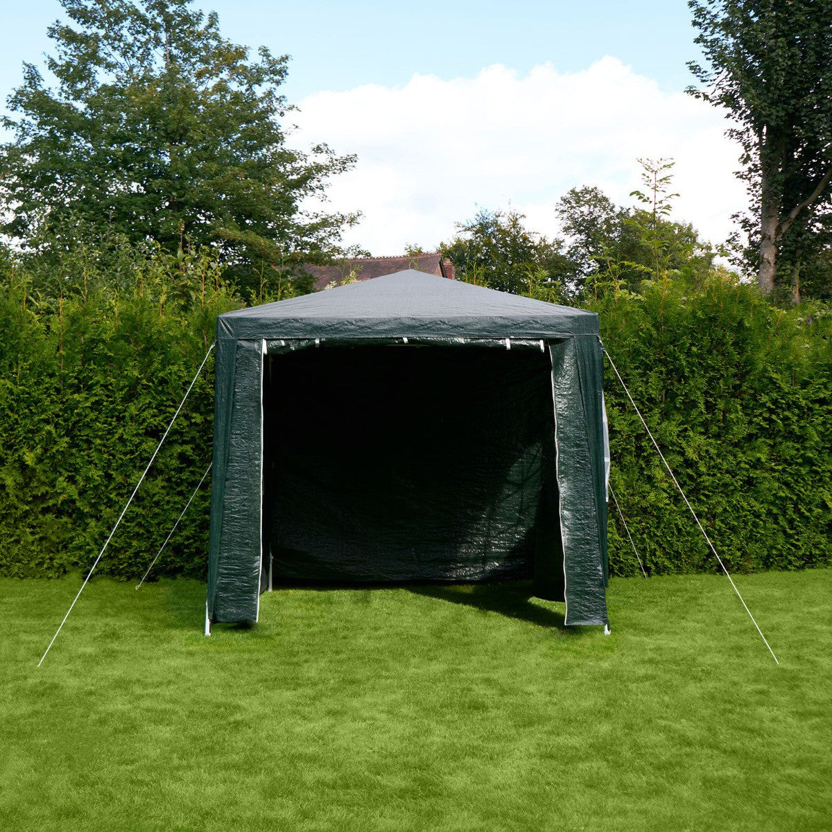 Small Water Resistant Gazebo with Sides - Green Gazebo