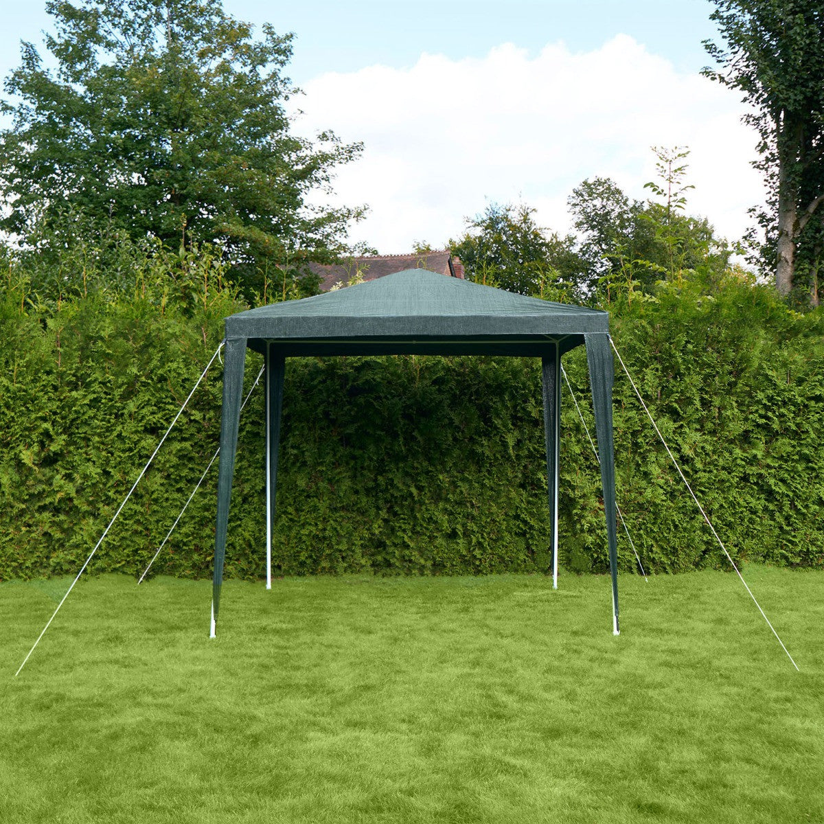 Small Water Resistant Gazebo with Sides - Green Gazebo
