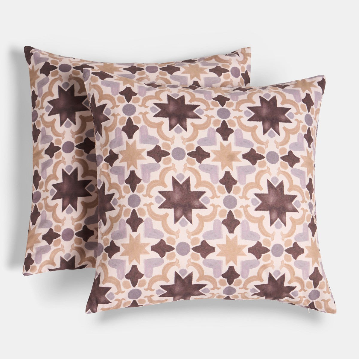 Indoor/Outdoor Tile Print Cushion Covers - Natural