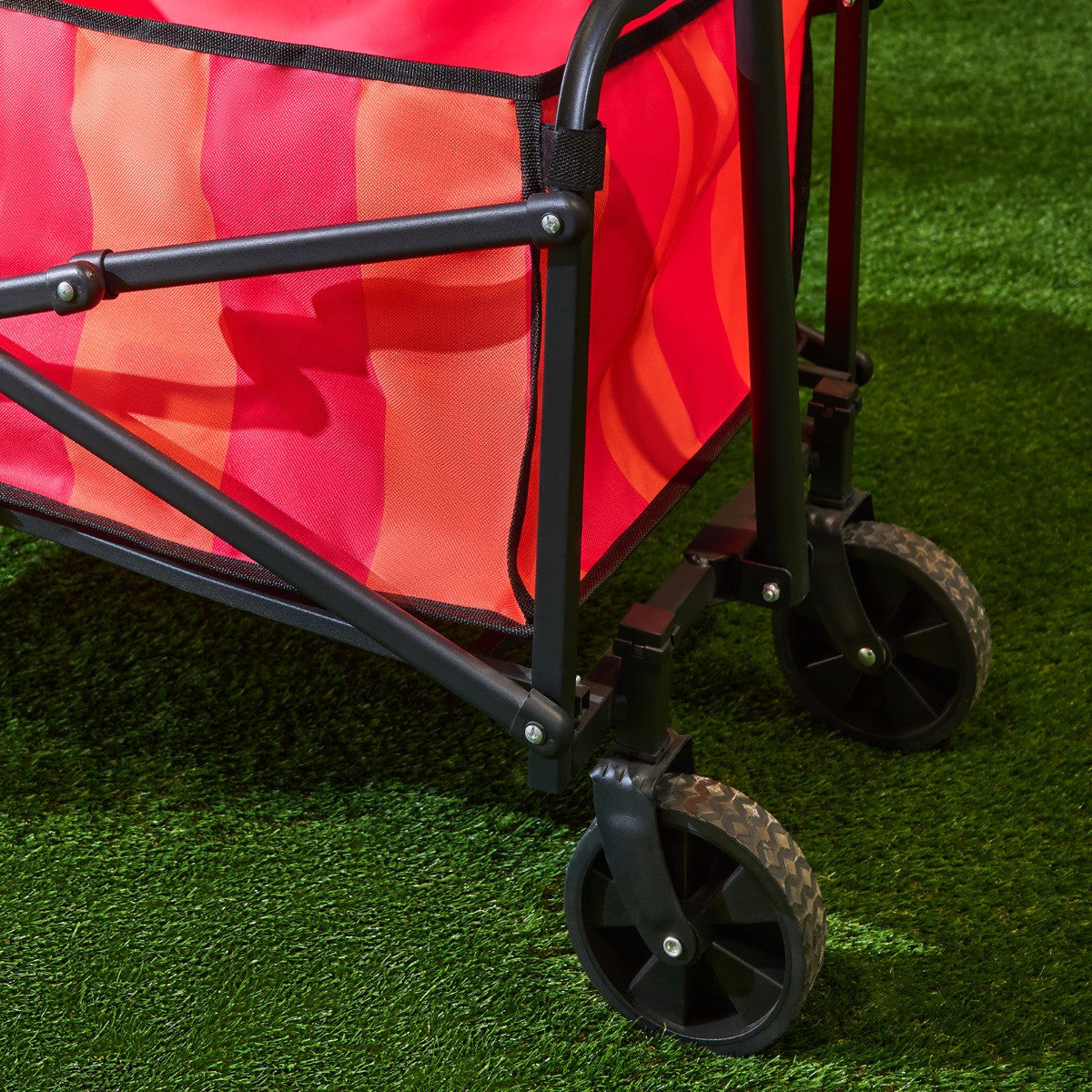 Stripe Print Foldable Camping Trolly - Orange/Pink - Truly Yours