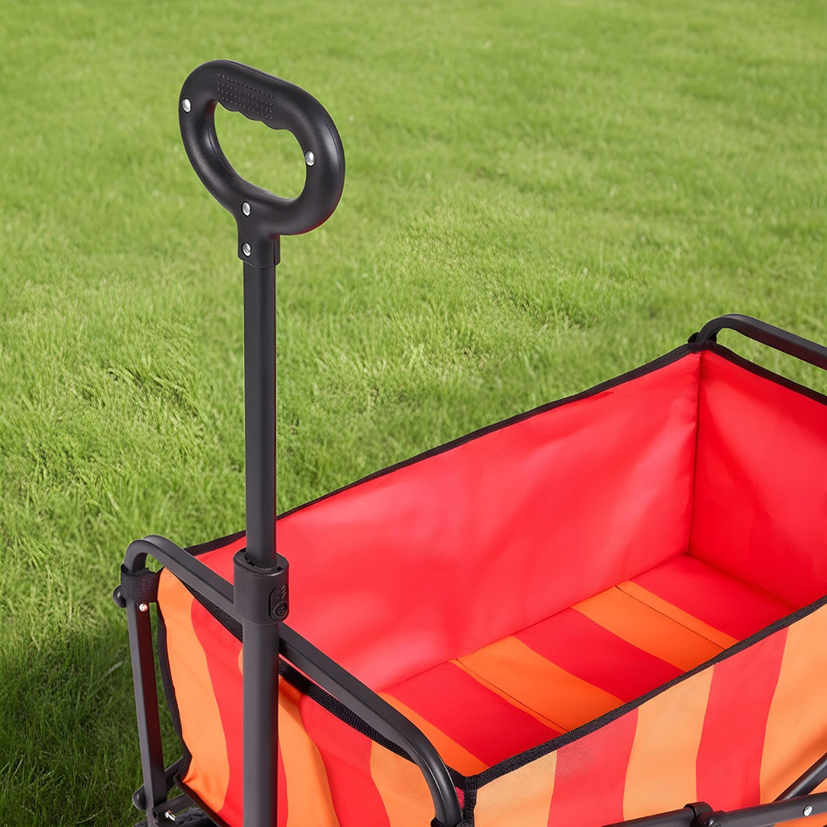 Stripe Print Foldable Camping Trolly - Orange/Pink - Truly Yours