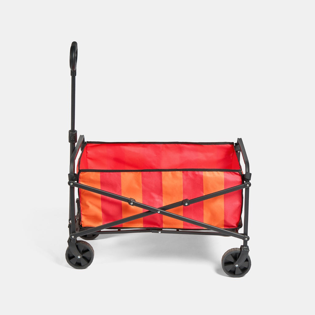 Stripe Print Foldable Camping Trolly - Orange/Pink - Truly Yours