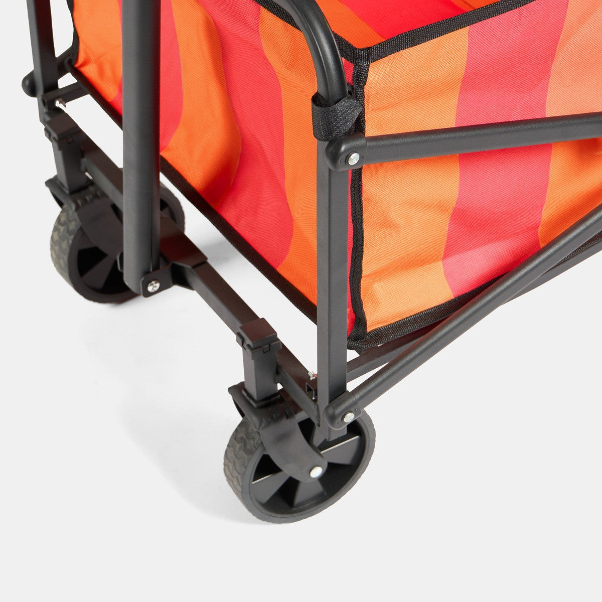 Stripe Print Foldable Camping Trolly - Orange/Pink - Truly Yours