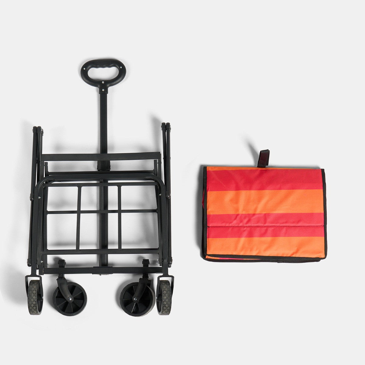 Stripe Print Foldable Camping Trolly - Orange/Pink - Truly Yours