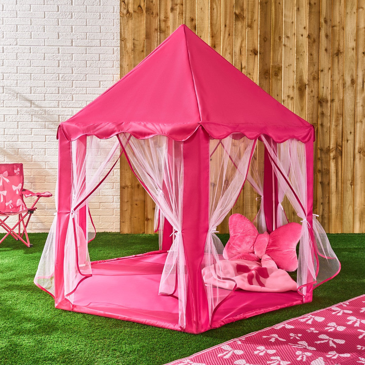 Kids Outdoor Play Tent with Curtains - Hot Pink or Multi - Truly Yours