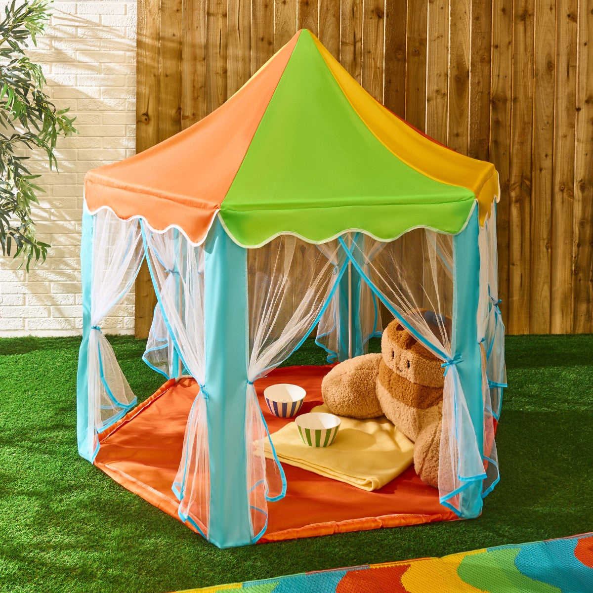 Kids Outdoor Play Tent with Curtains - Hot Pink or Multi - Truly Yours