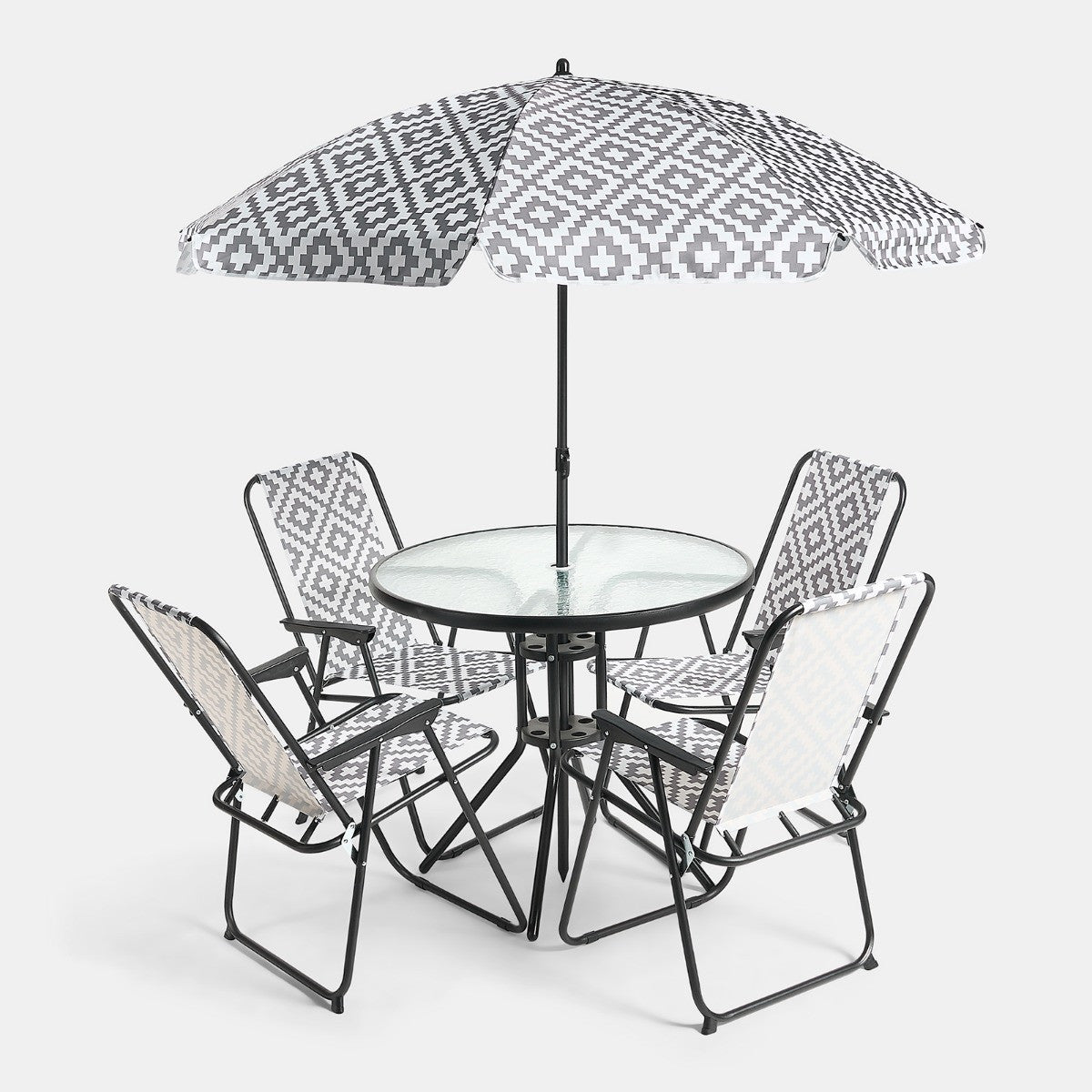 6-Piece Geometric Patio Set - Grey Patio set