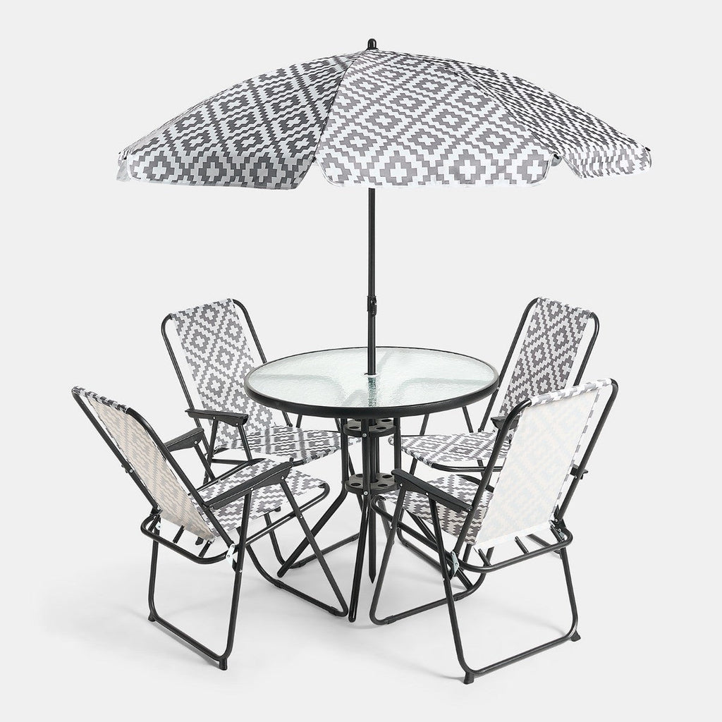 6-Piece Geometric Patio Set - Grey Patio set