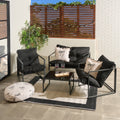 Miami 4 Seater Outdoor Lounger Set - Black - Truly Yours