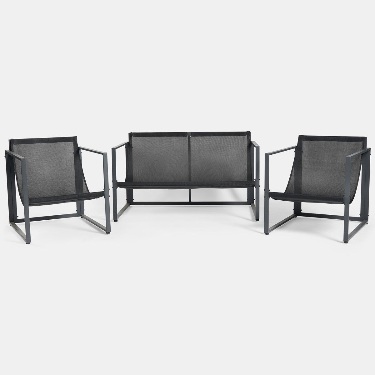 Miami 4 Seater Outdoor Lounger Set - Black - Truly Yours