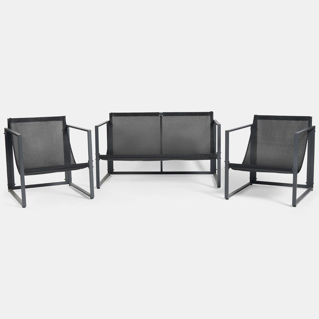 Miami 4 Seater Outdoor Lounger Set - Black - Truly Yours