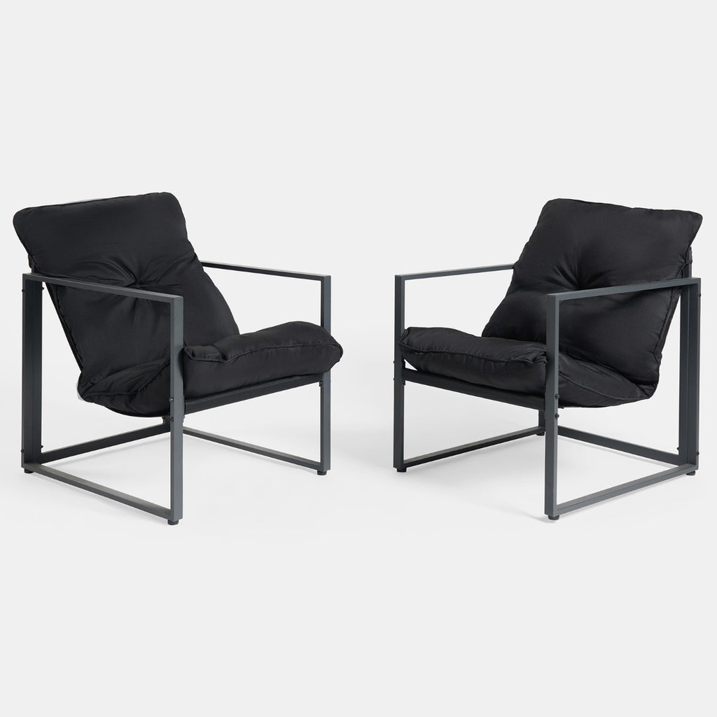 Miami 4 Seater Outdoor Lounger Set - Black - Truly Yours