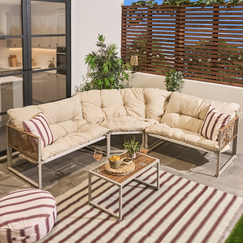 Santorini 5 Seater Corner Sofa Set - Natural - Truly Yours