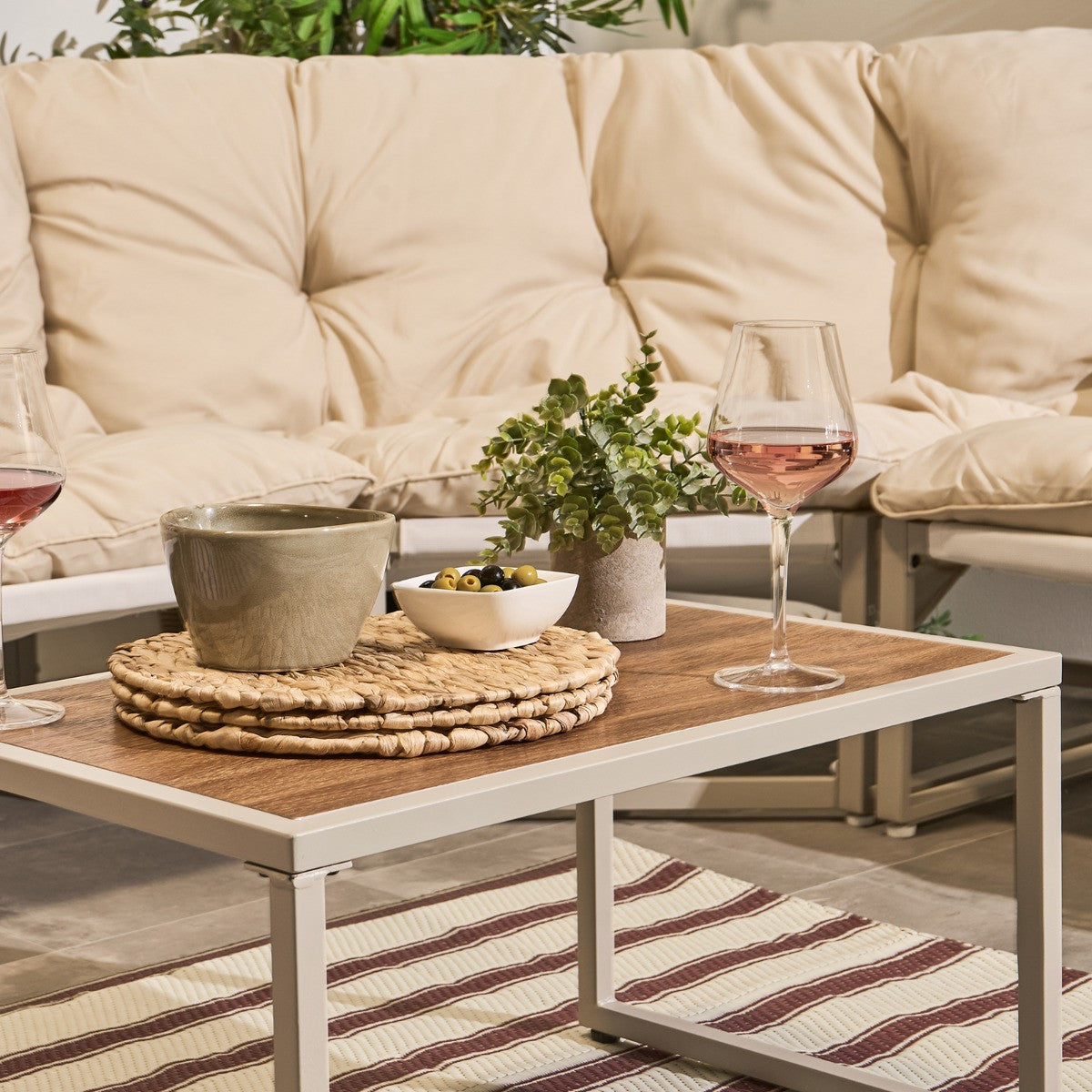 Santorini 5 Seater Corner Sofa Set - Natural