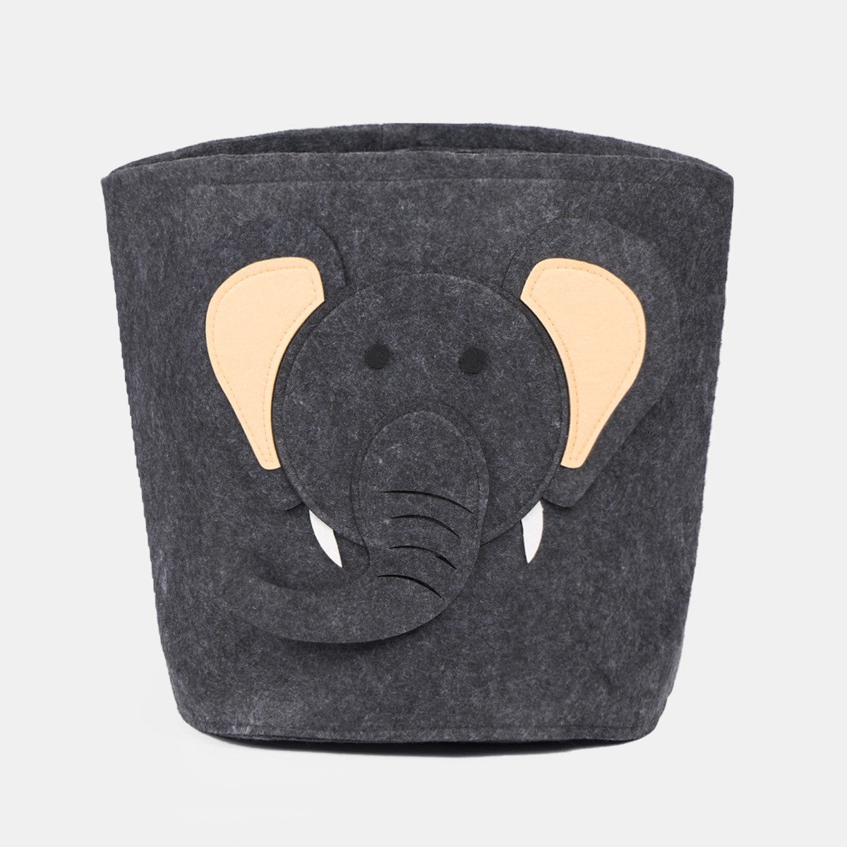 Elephant Felt Storage Basket - Charcoal