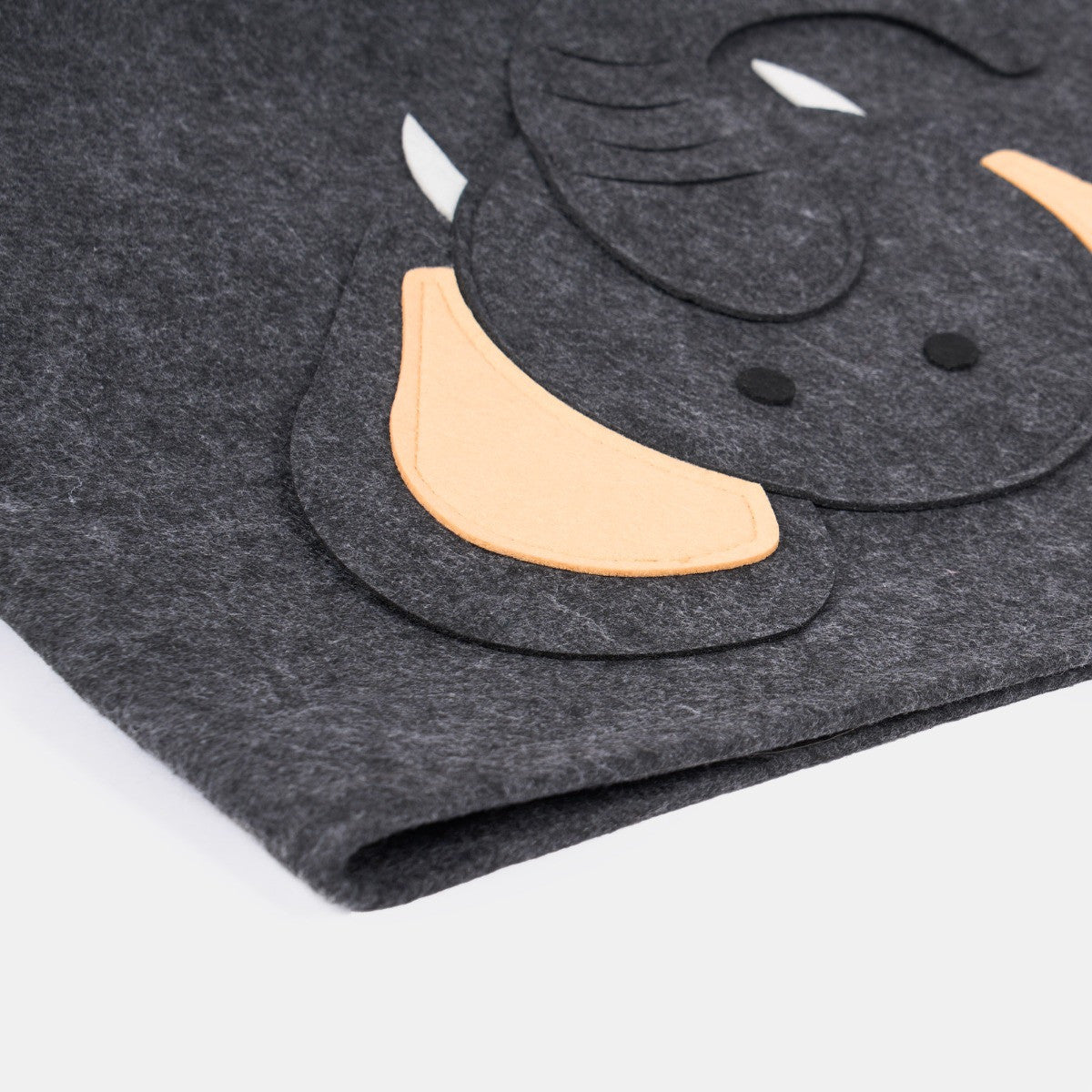 Elephant Felt Storage Basket - Charcoal