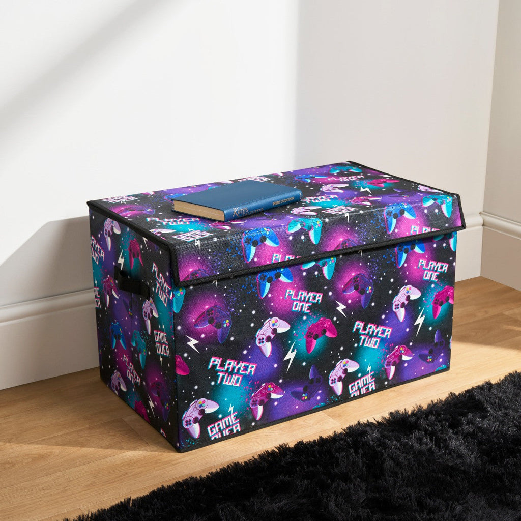Gaming Large Collapsible Storage Box with Lid - Neon Storage