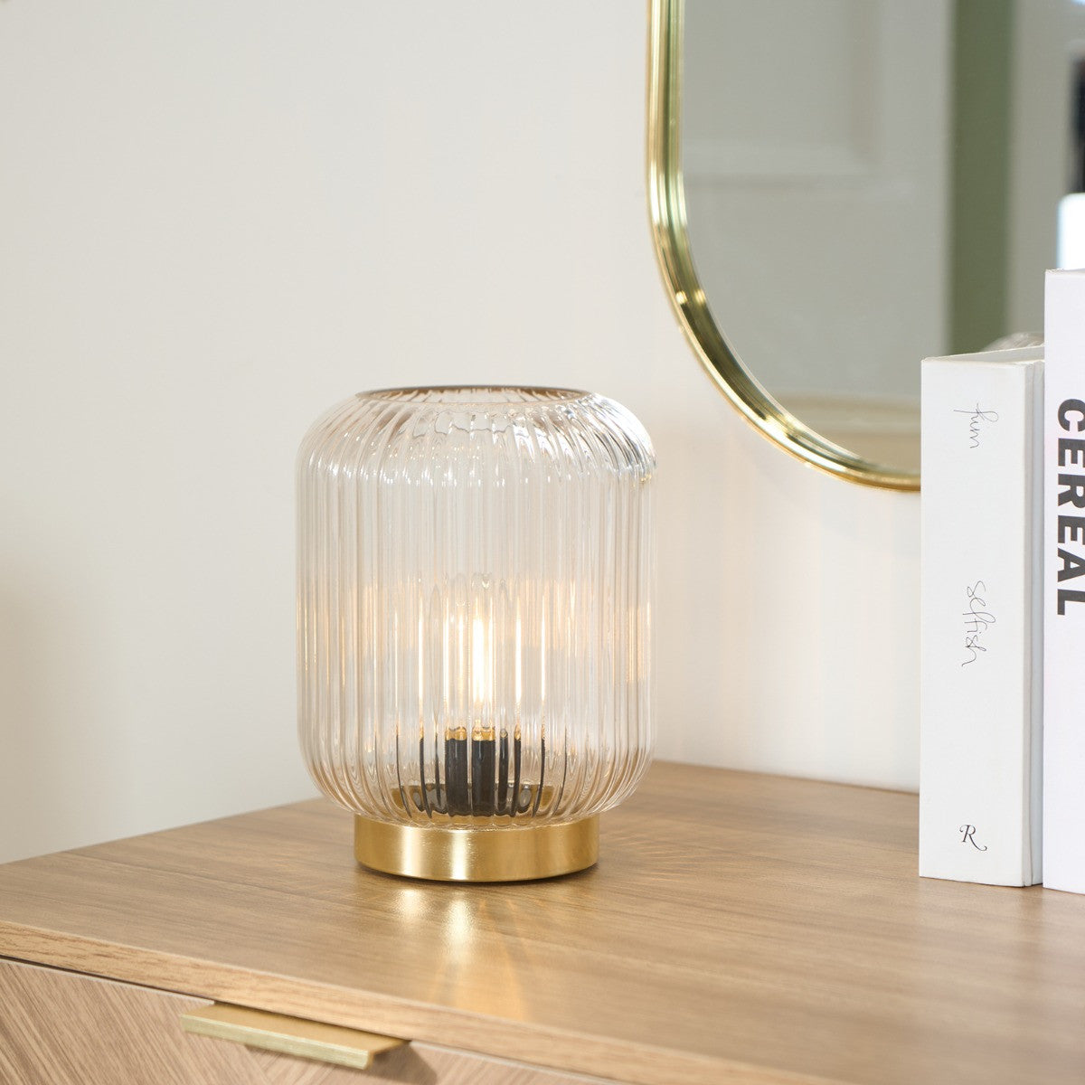 Glass Battery Operated Table Lamp - Clear - Truly Yours