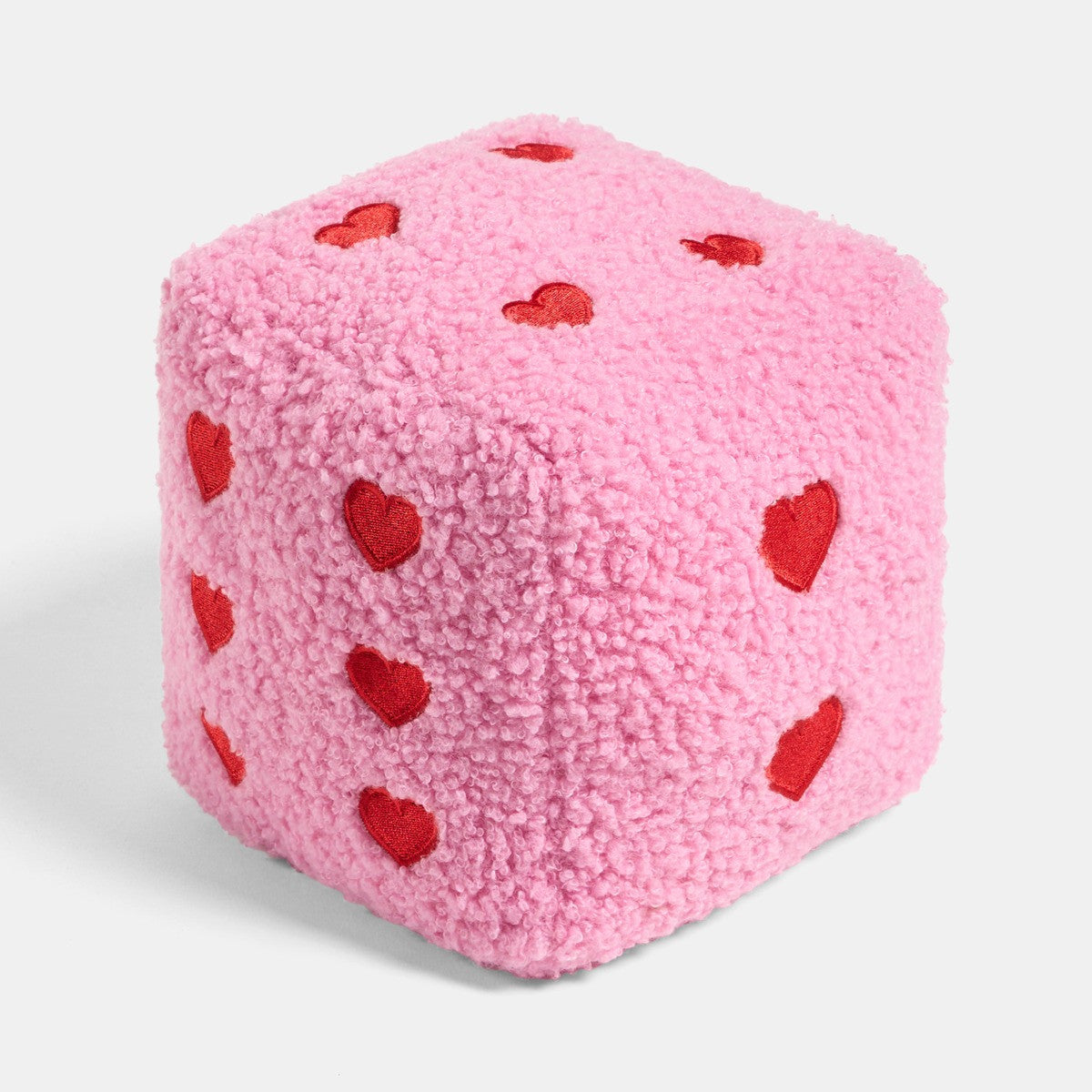 Boucle Heart Print Dice Doorstop - Pink/Red - Truly Yours