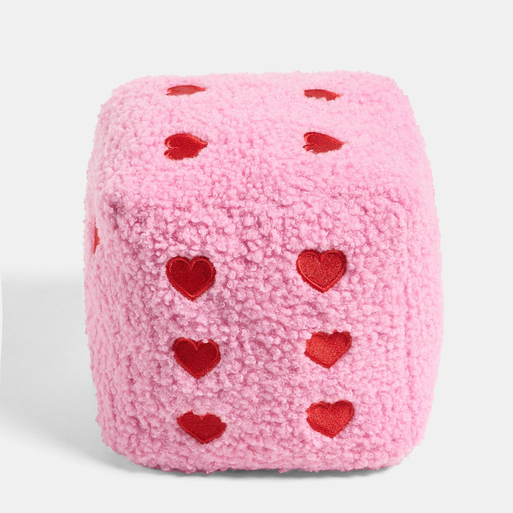 Boucle Heart Print Dice Doorstop - Pink/Red - Truly Yours